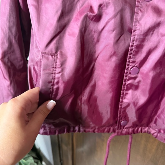 Vintage Champion Women's Burgundy Bomber Jacket size S oversized cropped - Picture 10 of 14